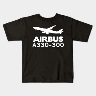 Airbus A330-300 Silhouette Print (White) Kids T-Shirt